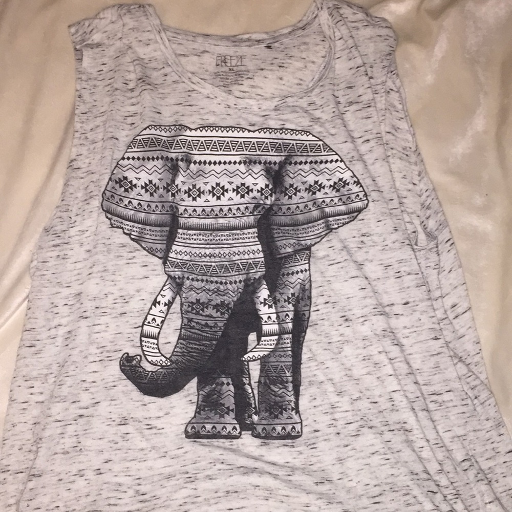 White and Black Elephant Workout Tanktop